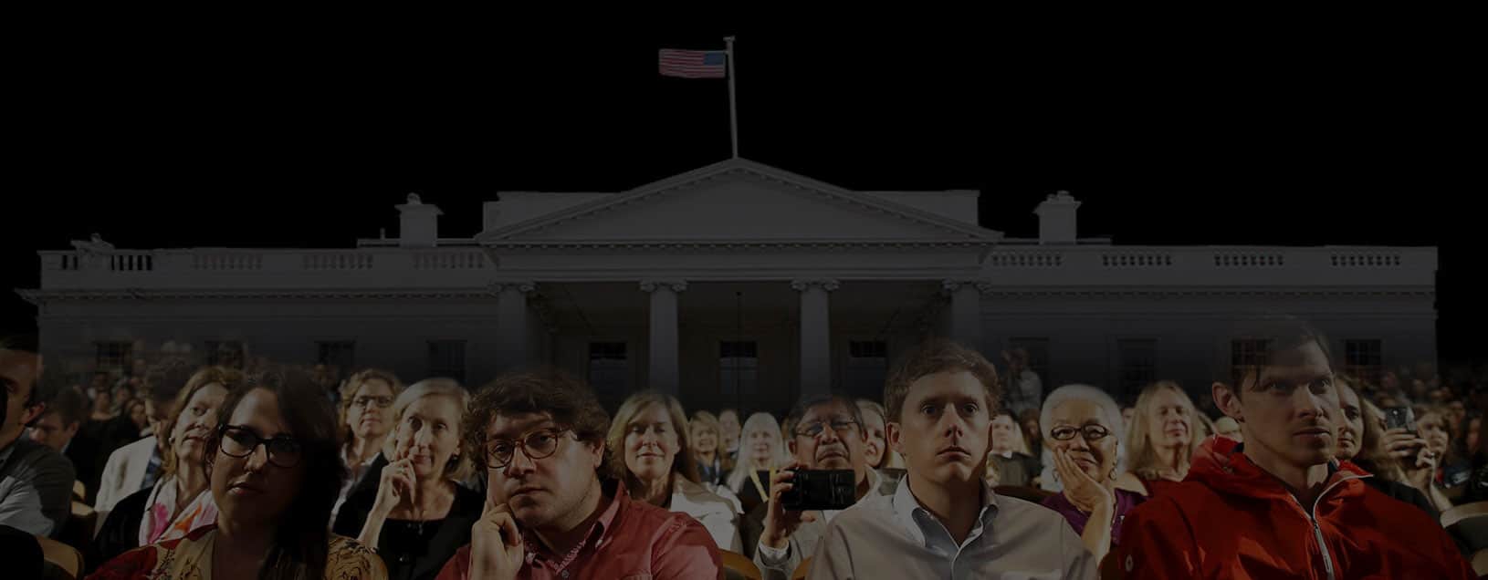 white house with American people